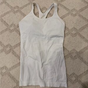 lululemon athletica White Ribbed Racerback Tank